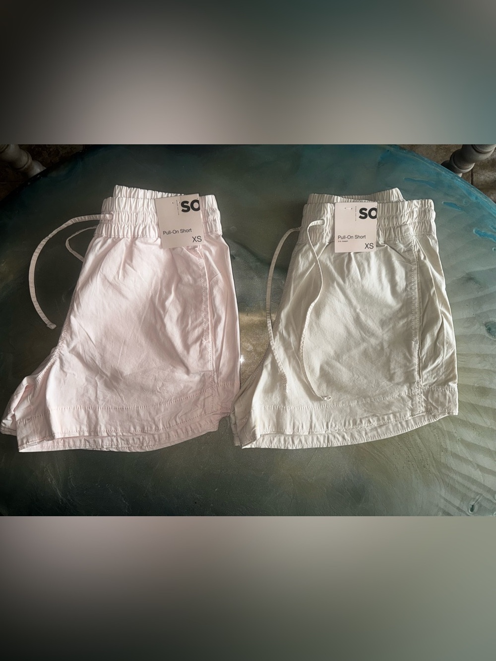 SO Two-Pack Pull-On Shorts in Pale Pink and Light Gray - XS